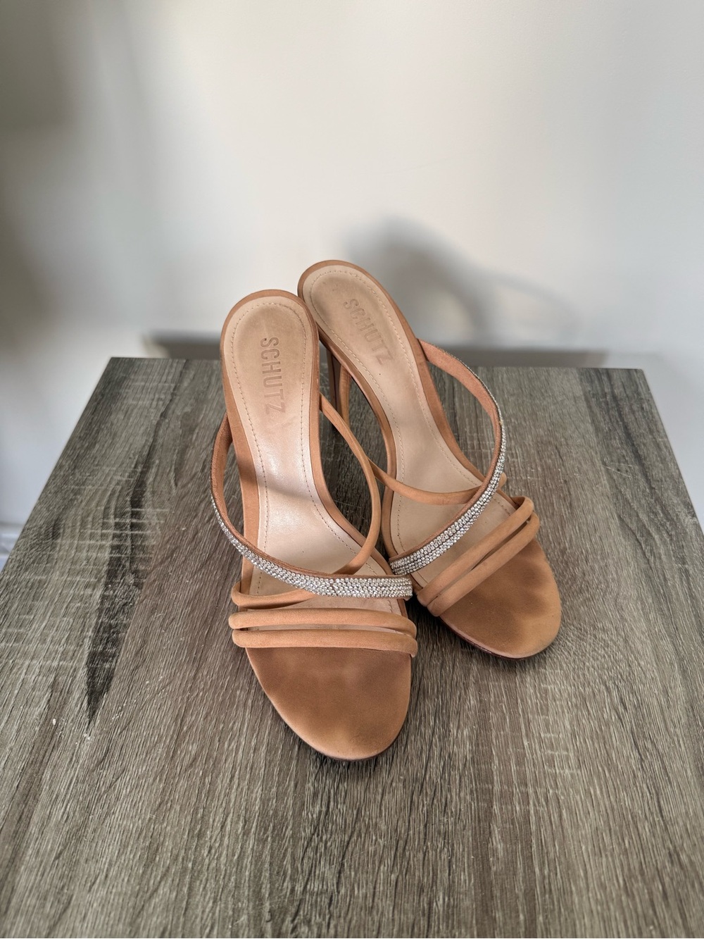 Schutz Armina Suede Crystal Mule Heels Size 9 Good condition - Picture 4 of 6